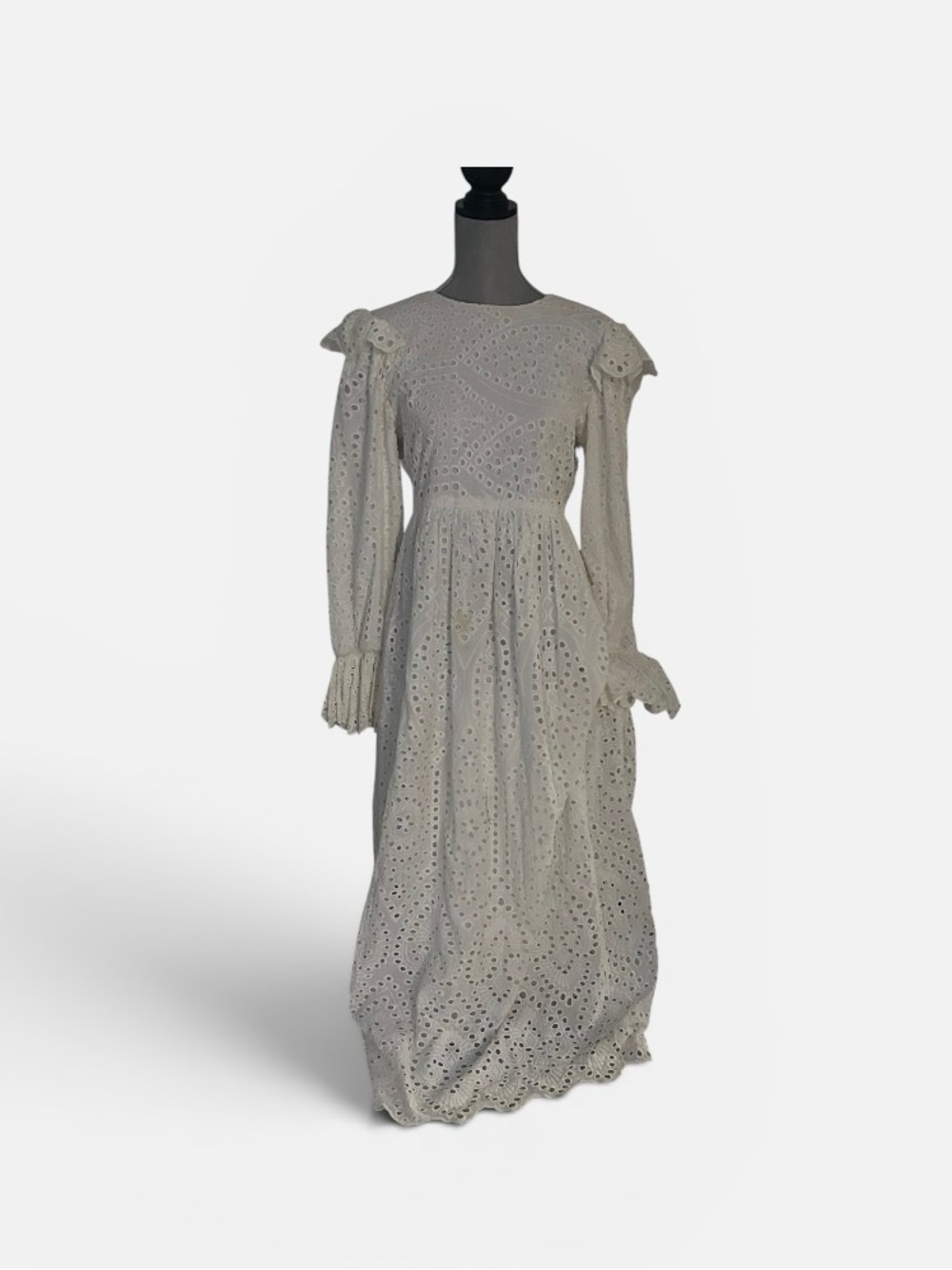 Eyelet Long Sleeve Maxi Dress